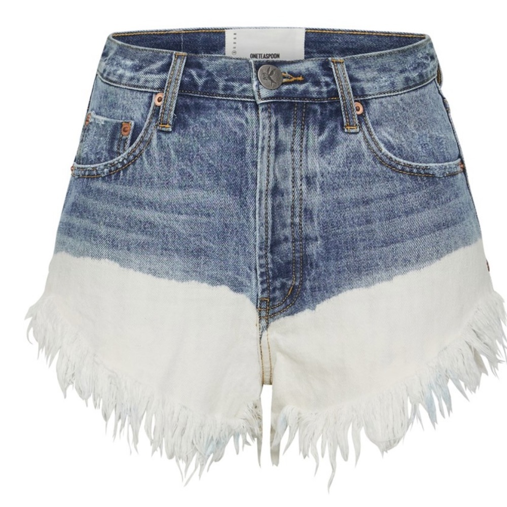 🆕 One teaspoon Hollywood Dip dye denim shorts size 26